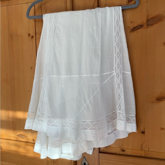 Antique Edwardian 1910s Era Long White Cotton Skirt - Picture 9 of 12